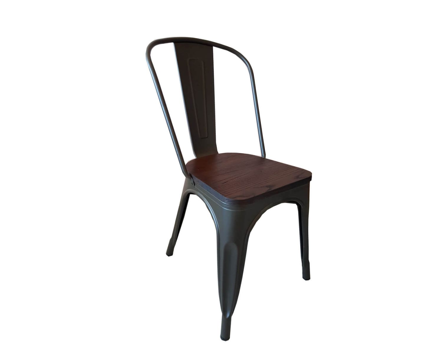 Lot de 4 chaises bistrot métal et bois industrielles "Industry"