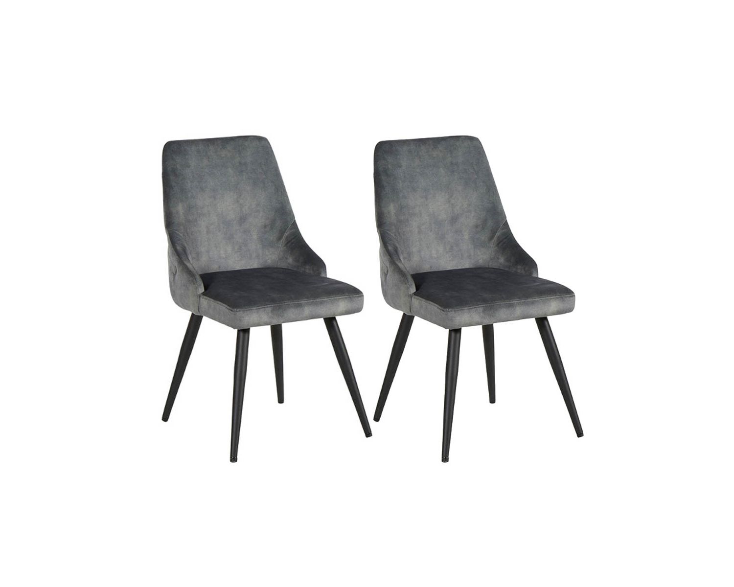 Lot de 2 chaises grises esprit scandinave avec dos capitonnés "Casta"
