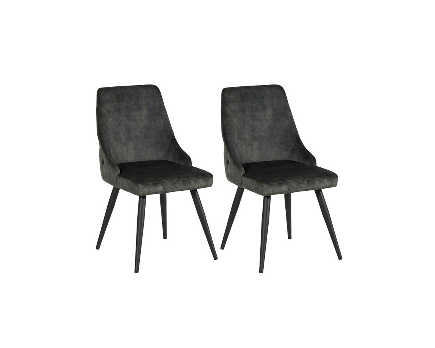 Lot de 2 chaises avec dos capitonnés coloris kaki "Casta"