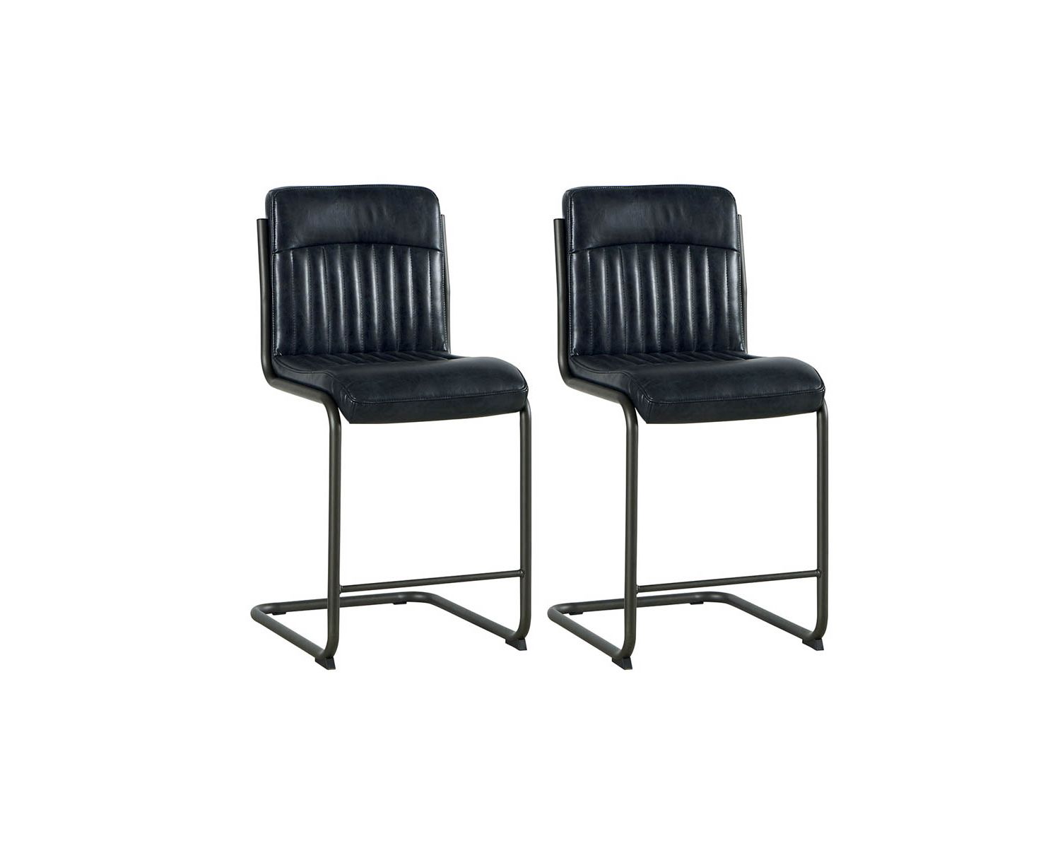 Lot de 2 chaises hautes grises pour îlot style vintage Casita