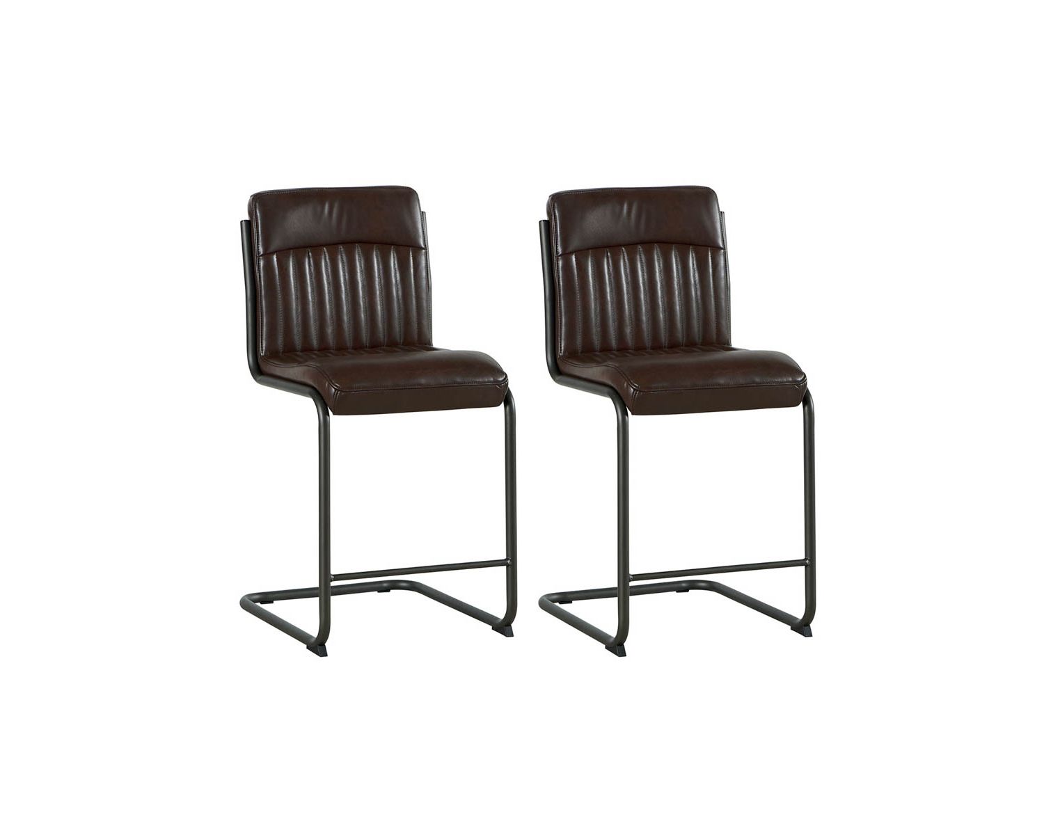 Lot de 2 chaises hautes industrielles marron noir Casita pour îlots