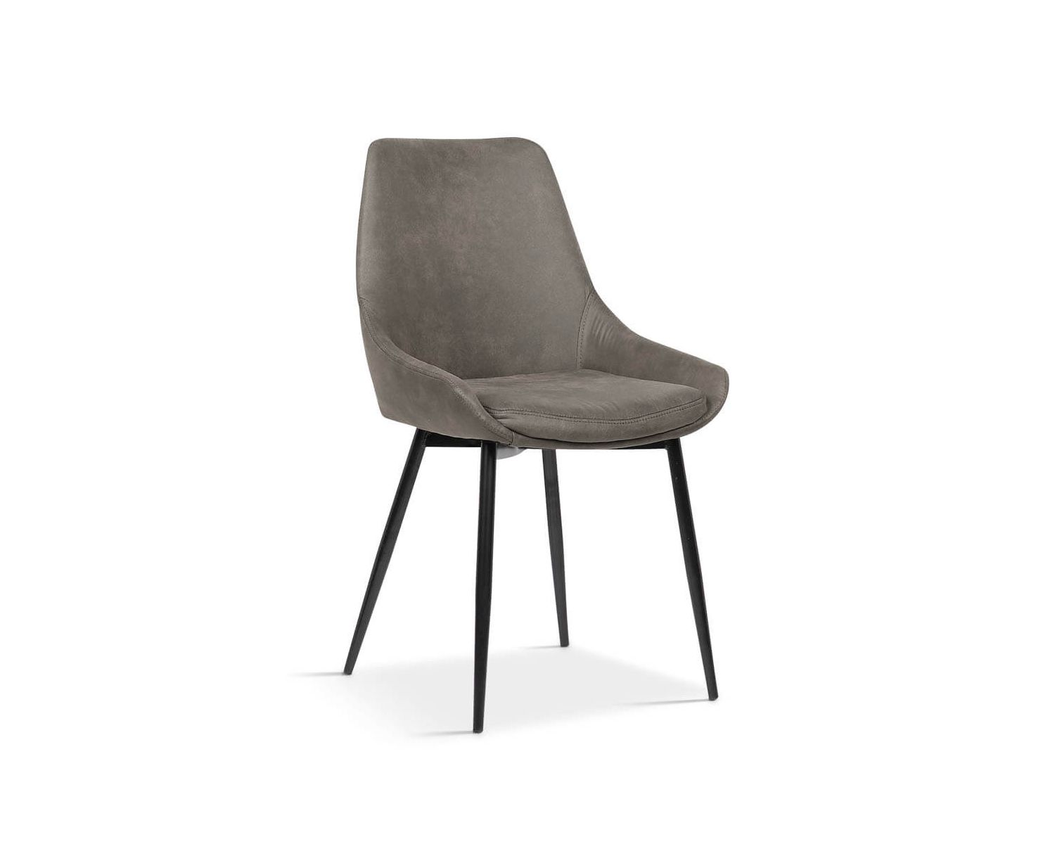 Lot de 2 chaises contemporaines en tissu microfibre gris "Malo"
