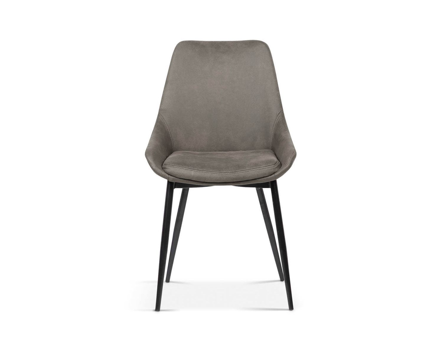 Lot de 2 chaises contemporaines en tissu microfibre gris "Malo"