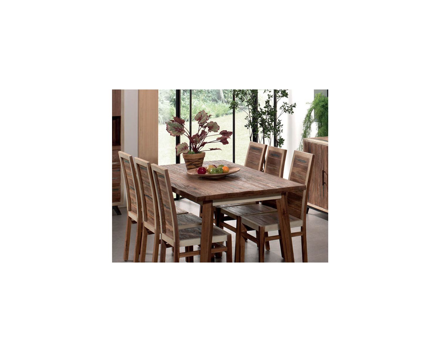 Chaise en bois de bateau exotique recyclé et teinté "Sunboat"