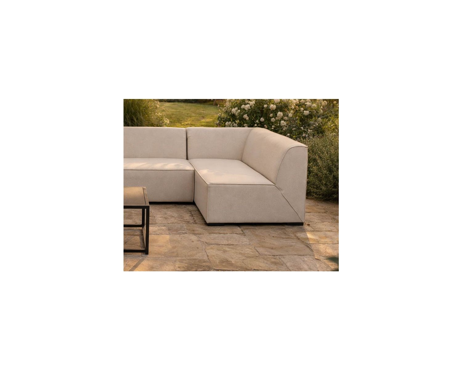 Canapé outdoor en 2 modules "Sunset Bay" tissu spécial extérieur crème