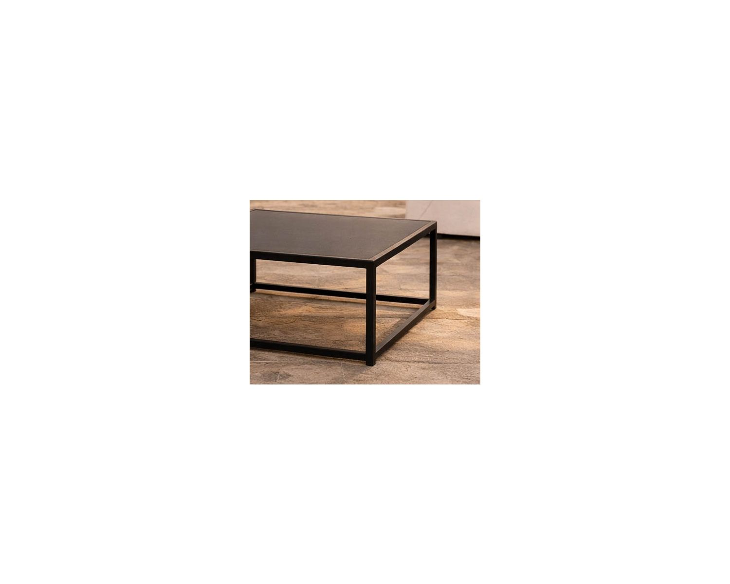Table basse carrée spécial extérieur avec plateau céramique "Sunset Bay"