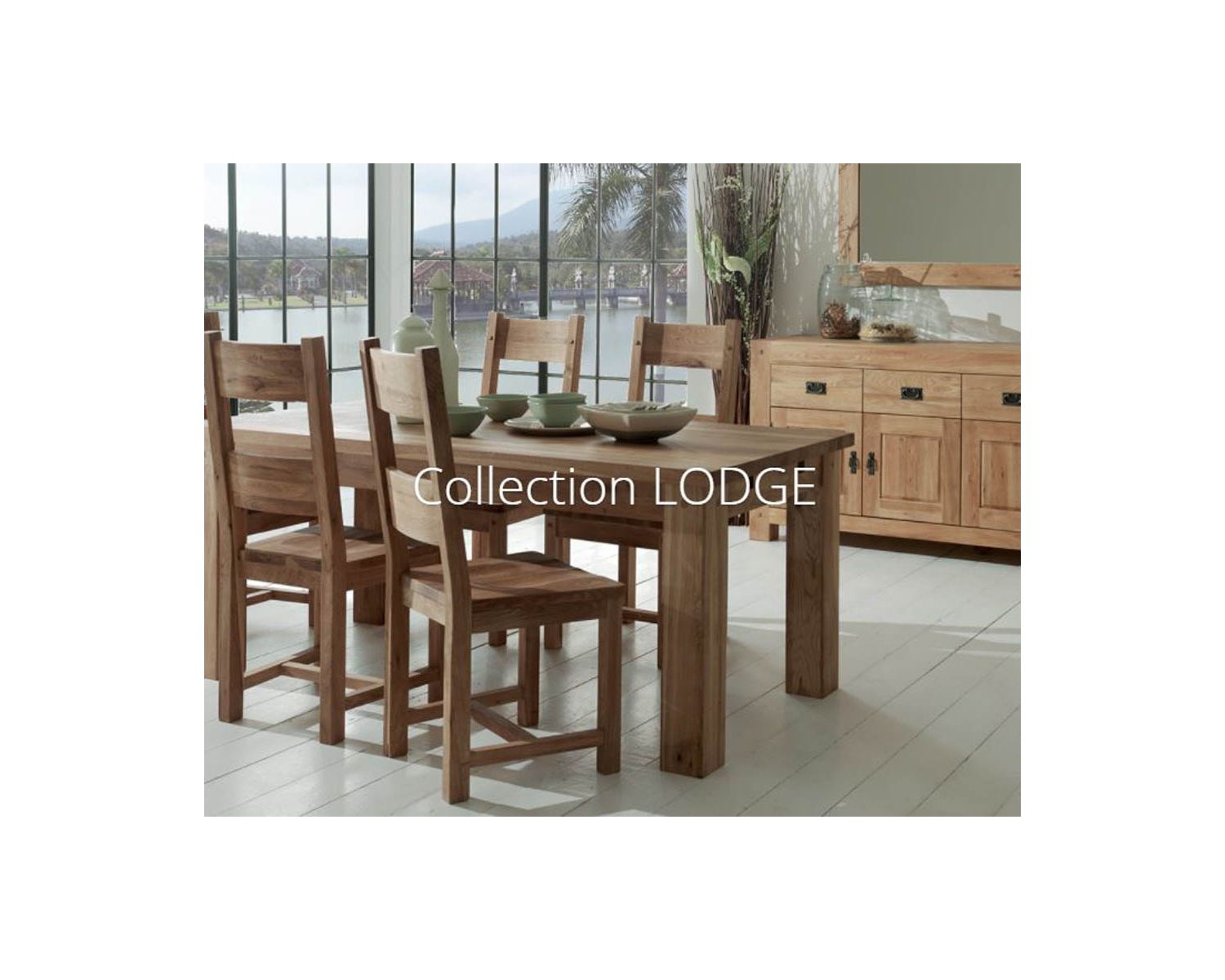 Buffet en chêne massif huilé et métal collection "Lodge Casita"