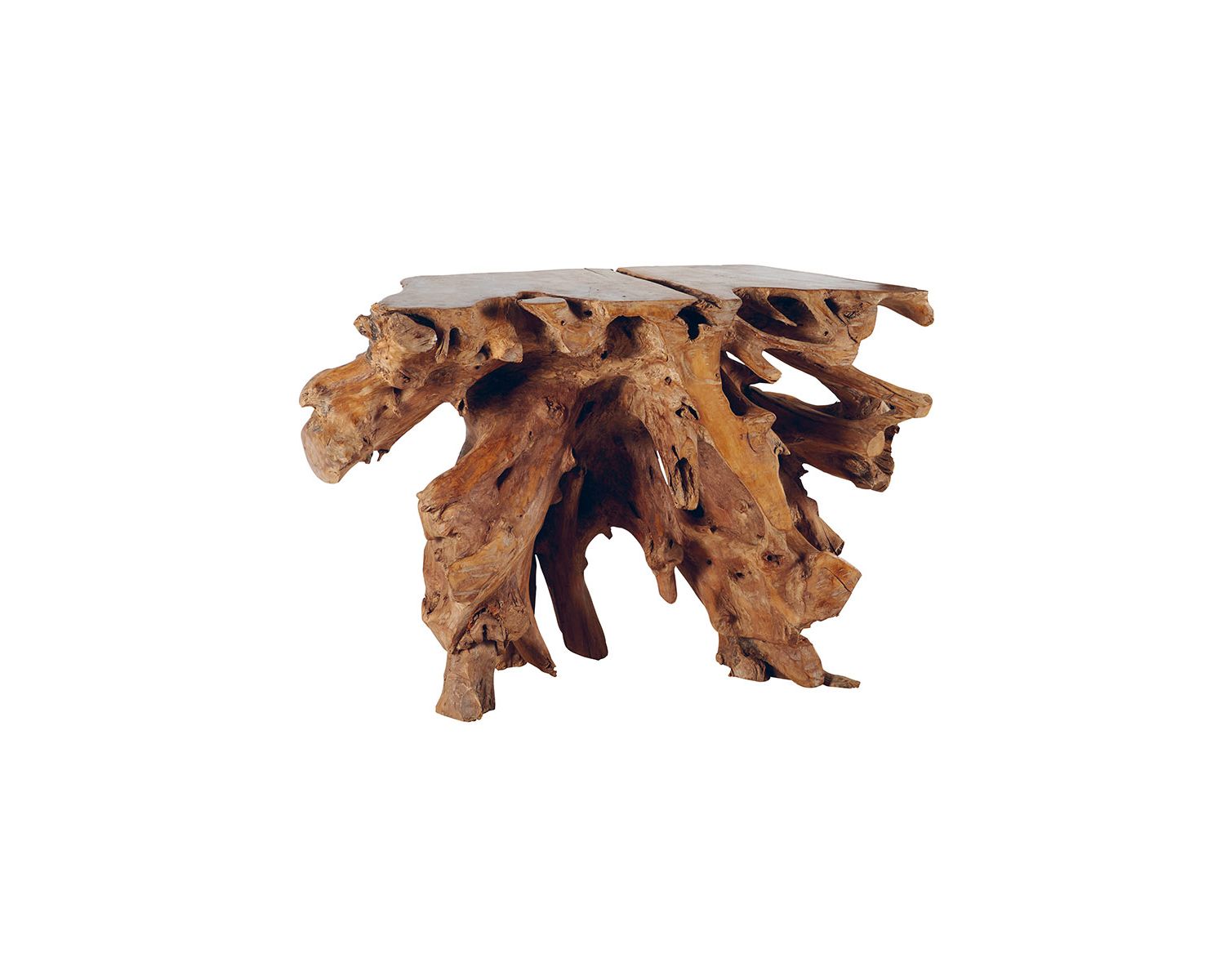 Console naturelle en racine de teck massif 150cm "Under the sun"