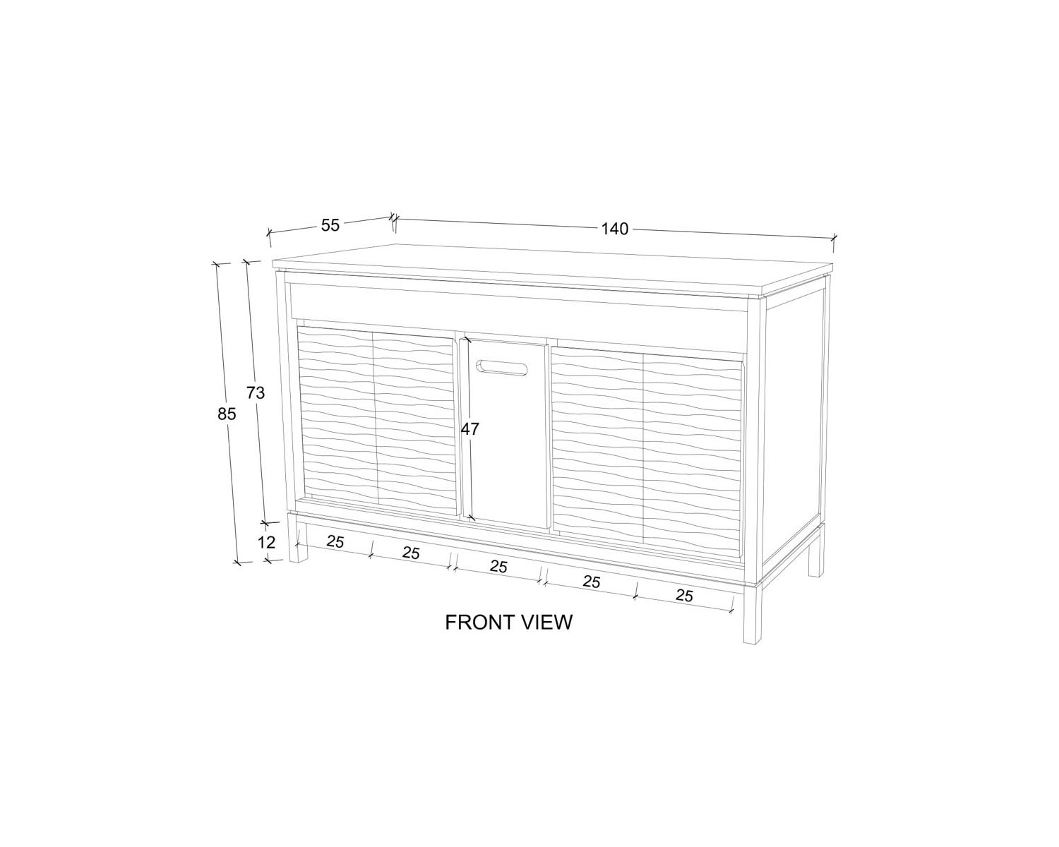 Meuble sous vasque en teck 140 cm "Tulu"
