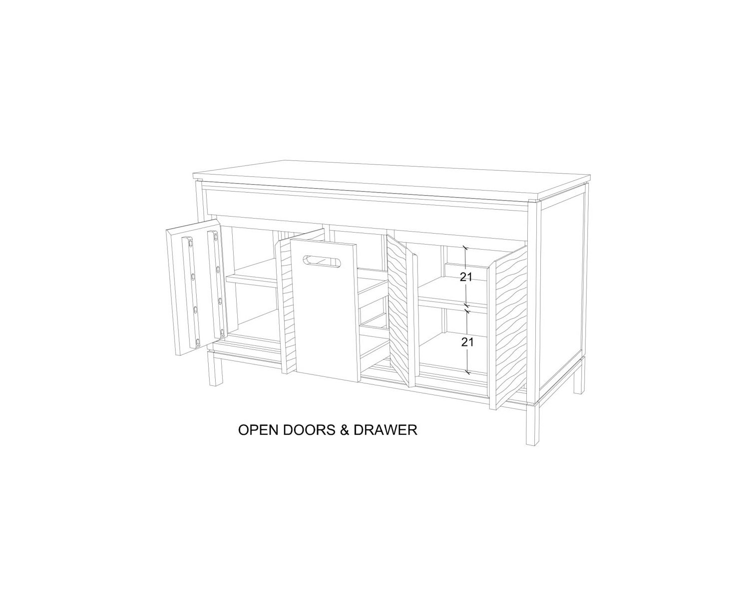Meuble sous vasque en teck 140 cm "Tulu"
