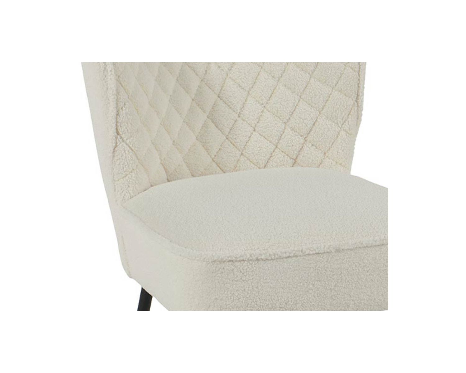 Lot de 2 fauteuils blancs tissu bouclette style scandinave "Deka"