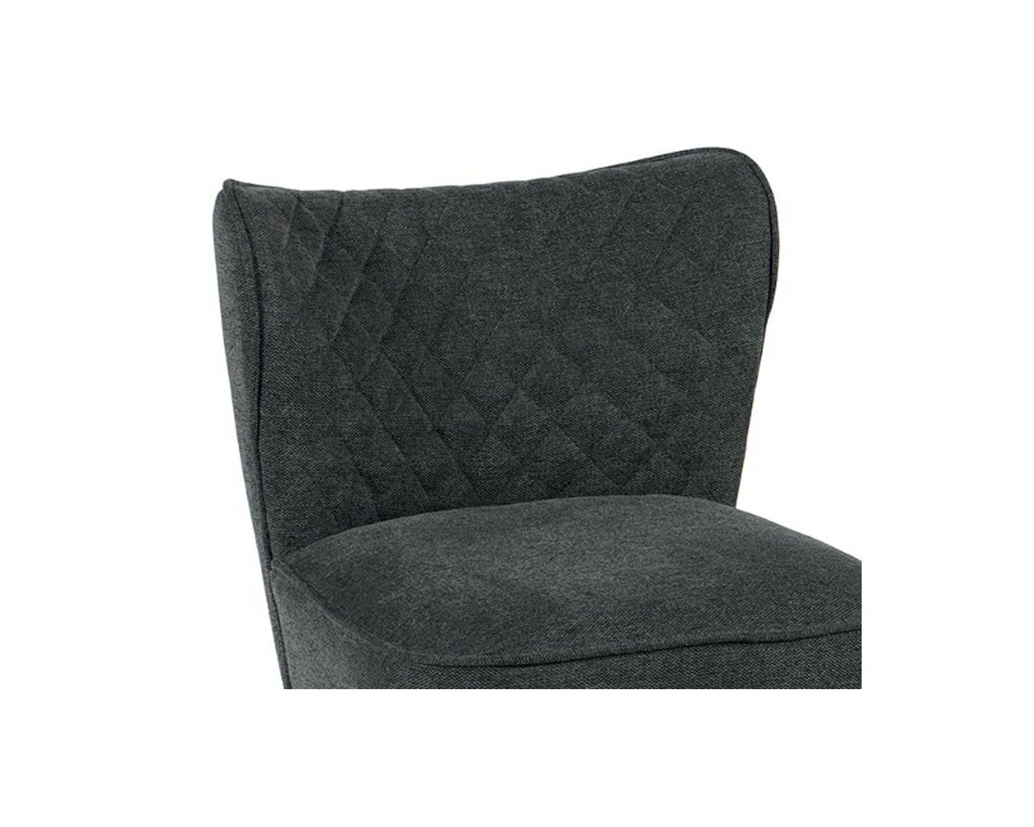 Lot de 2 fauteuils en tissu gris esprit vintage pieds compas "Deka"