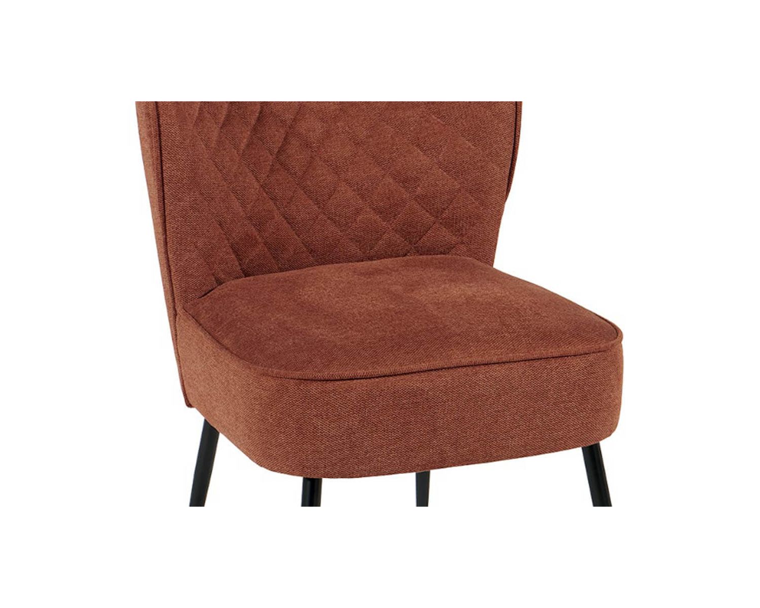 Lot de 2 fauteuils scandinaves pieds noirs tissu rouille "Deka" Casita