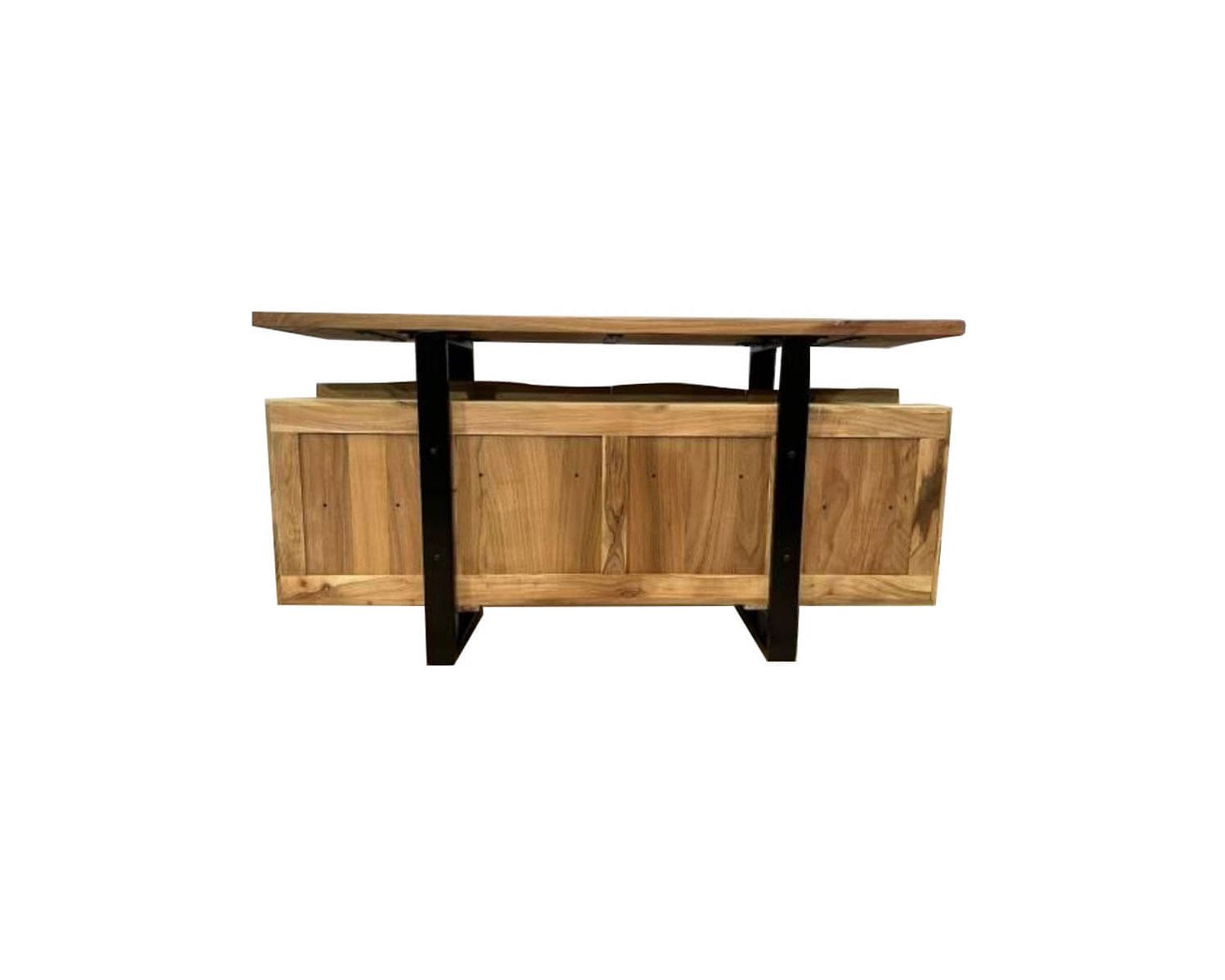 Bahut avec tiroirs en bois massif naturel "Zen Black"