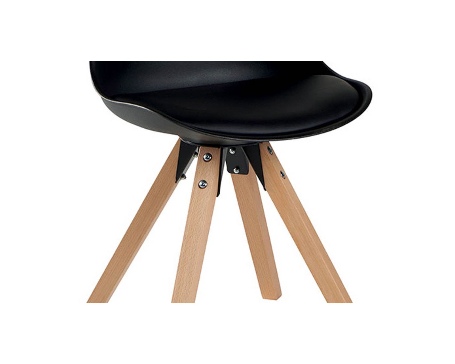 Lot de 2 chaises scandinaves "Benny" bois massif et tissu café