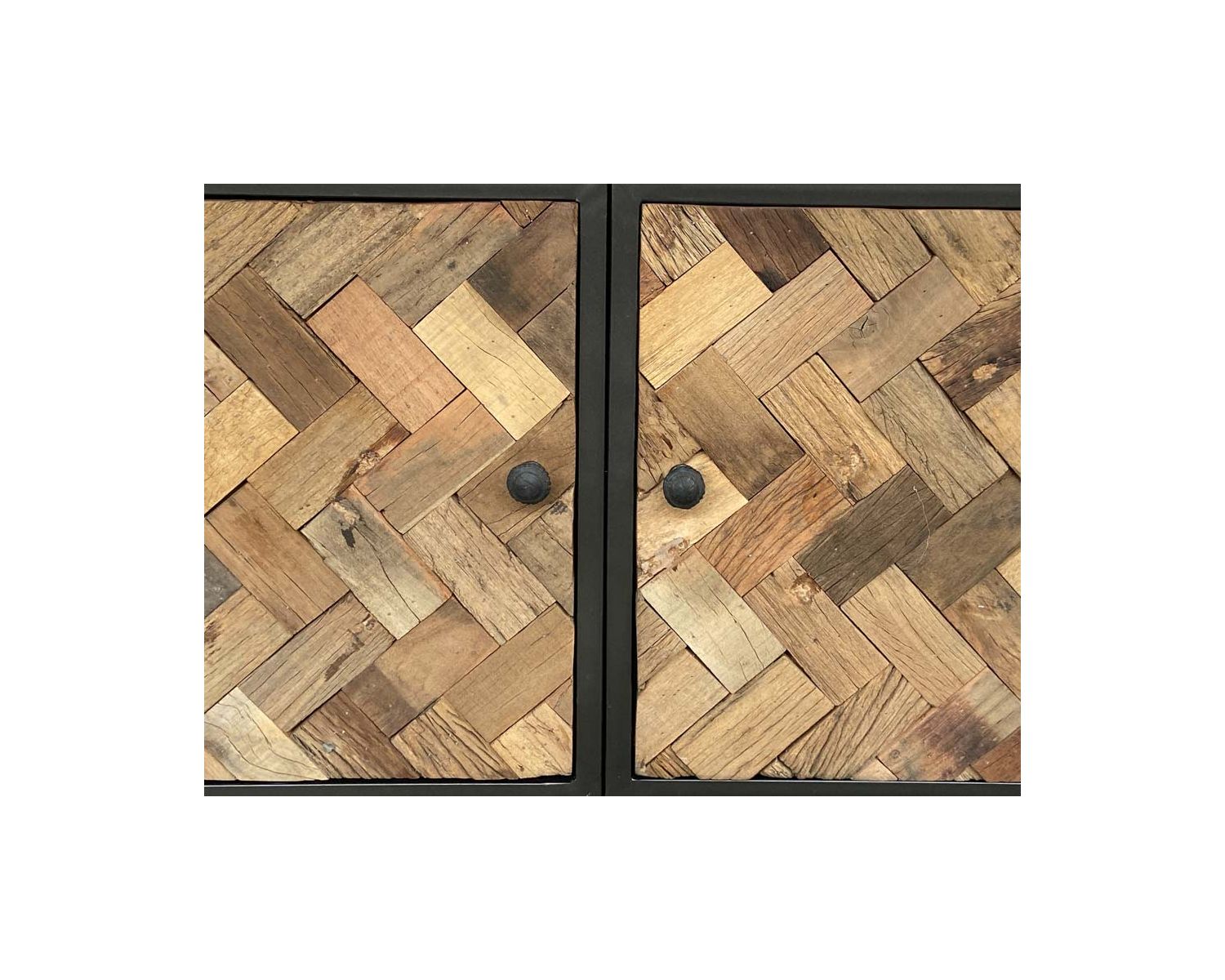 Bibliothèque industrielle 180x90 cm métal gris et manguier "Kaloupilé"