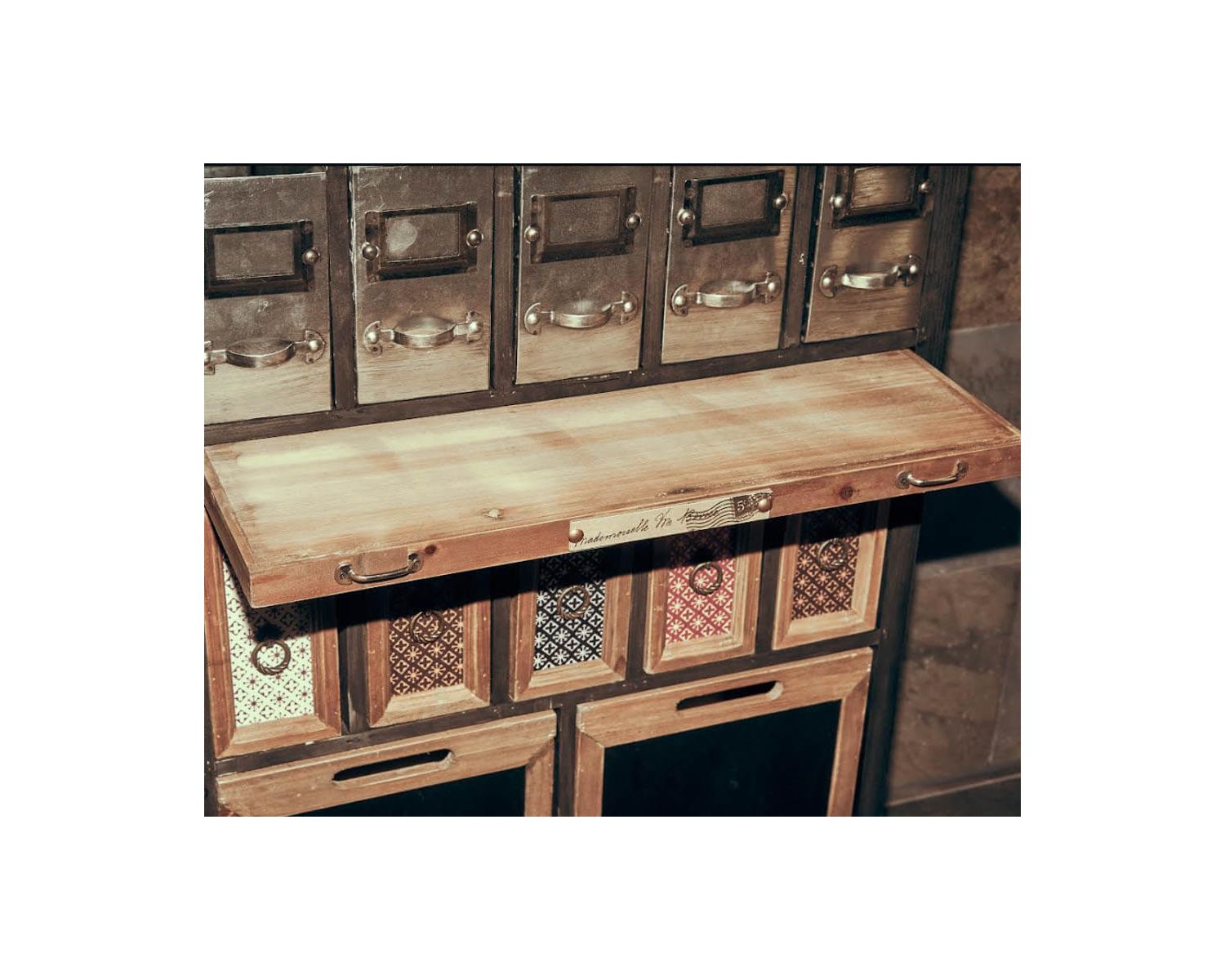 Grande armoire industrielle 21 tiroirs "Mélimélo Indus" 161cm