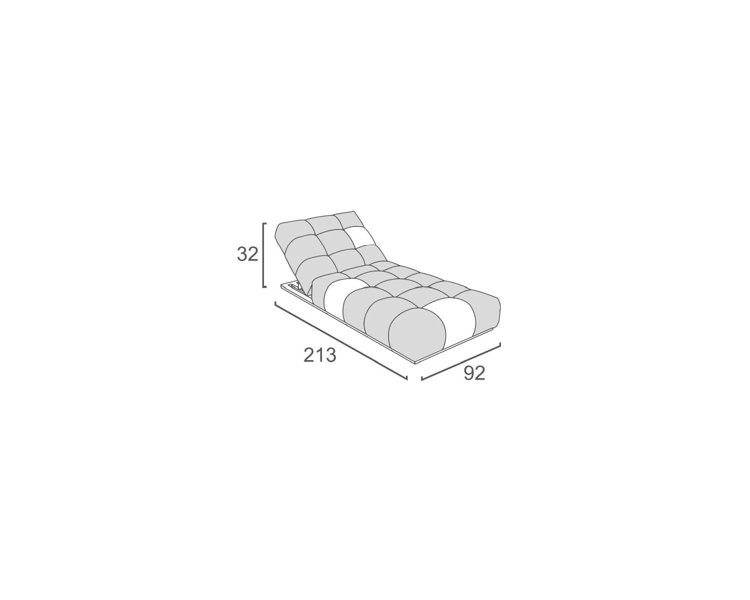 Chaise longue haut de gamme en tissu beige et gris clair "Lazy Beach"
