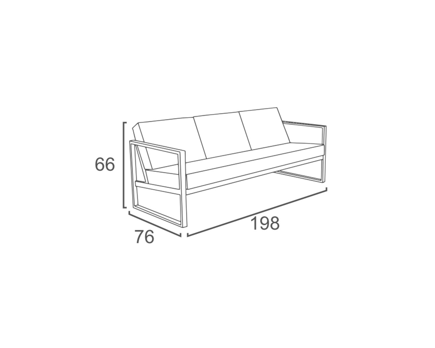 Salon de jardin 3 pièces 1 canapé et 2 fauteuils "Bantayan Island"