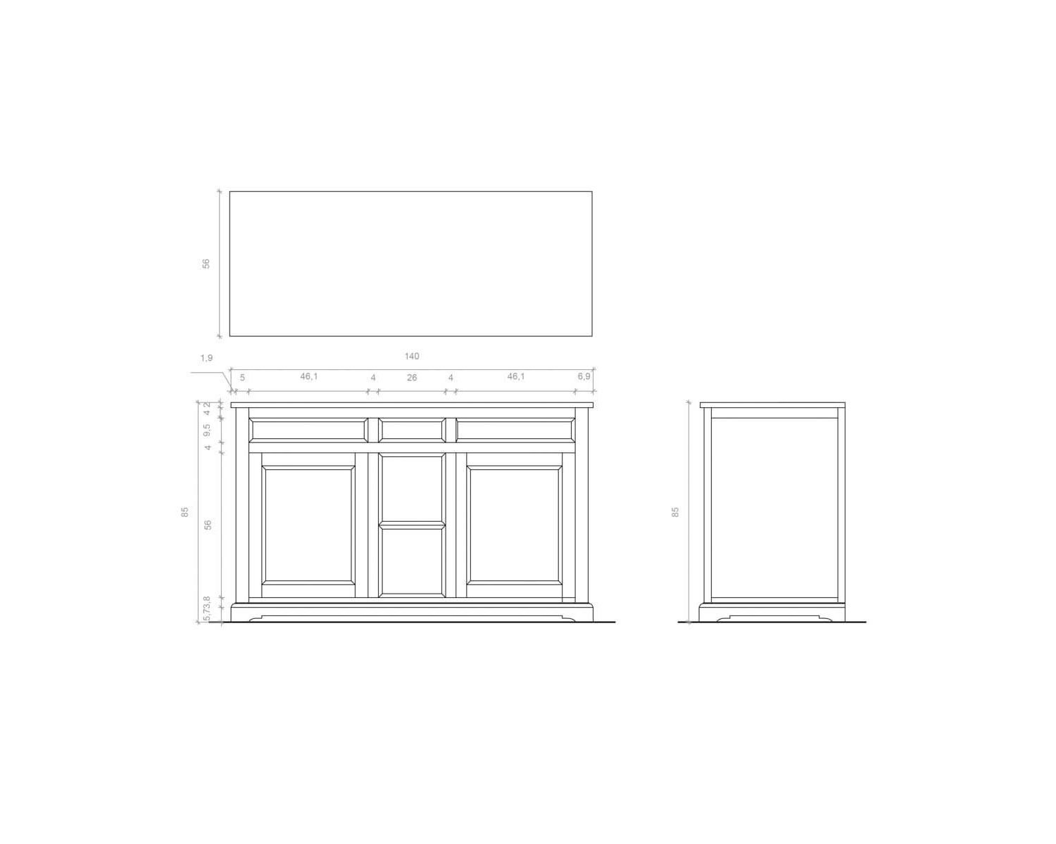 Meuble de salle de bain 2 vasques manguier et quartz blanc "Elégance"