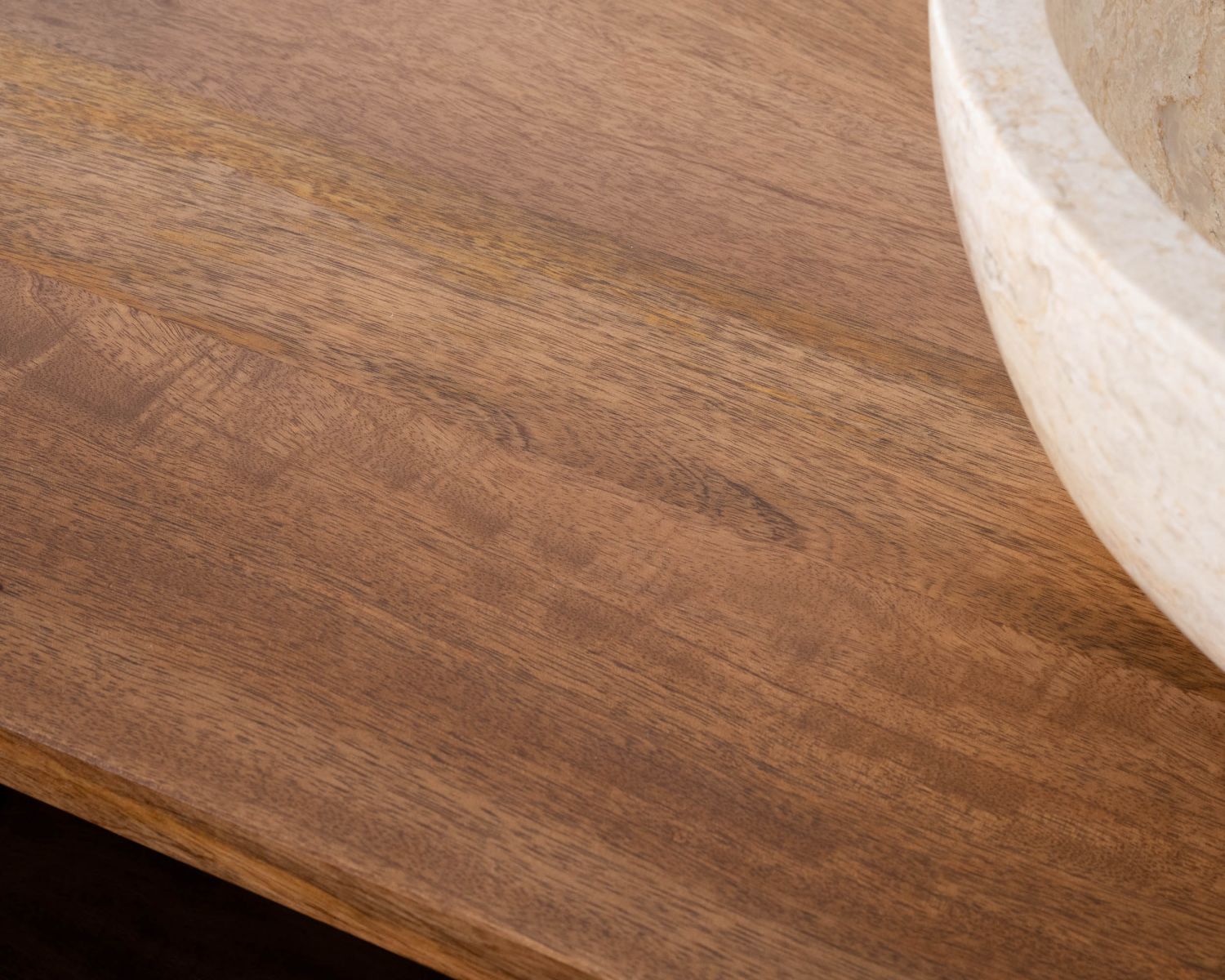 Meuble sous vasque en manguier foncé 120 cm avec niches et tiroirs "Kahiko"