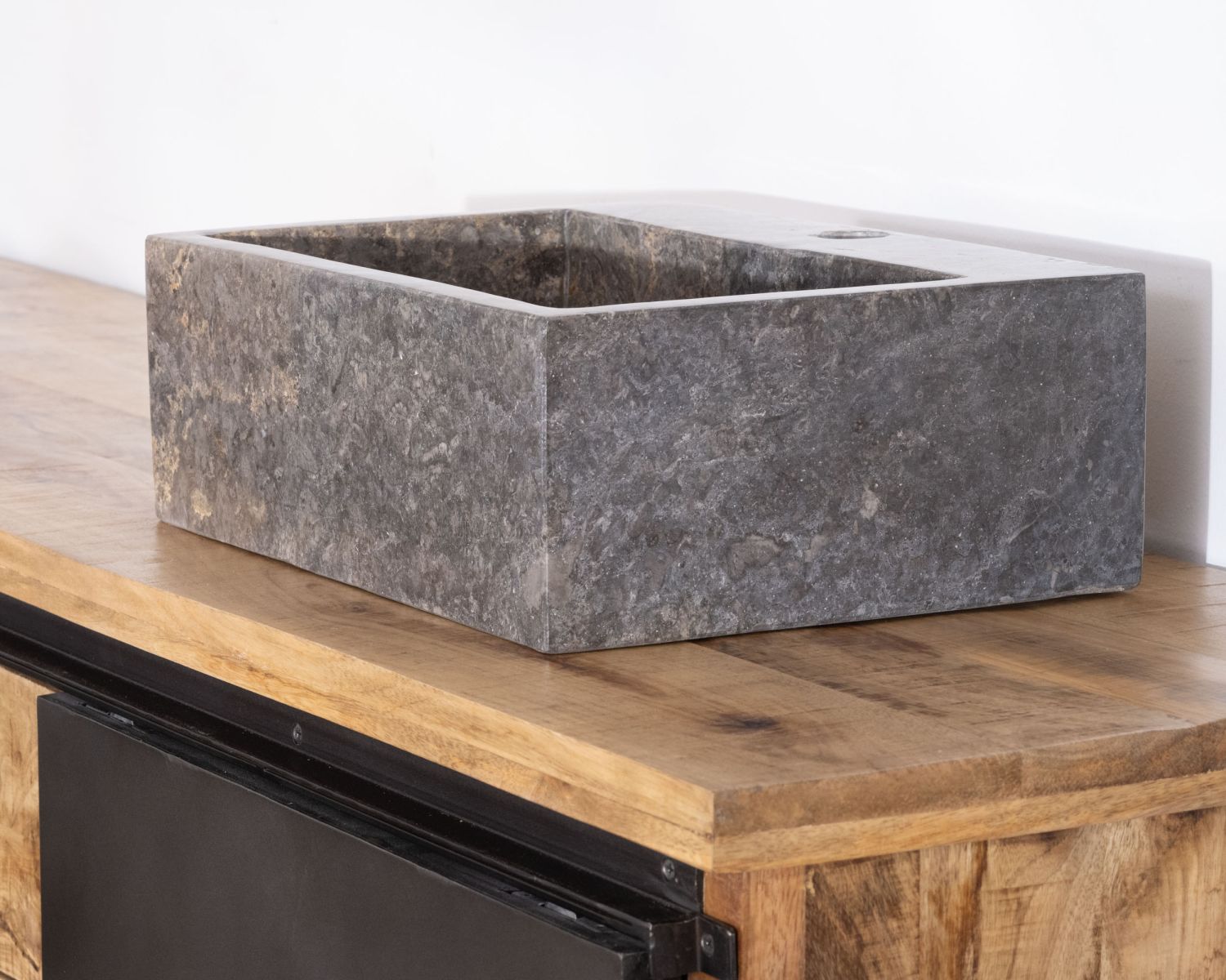 Vasque de salle de bain rectangulaire en marbre gris "Stone"