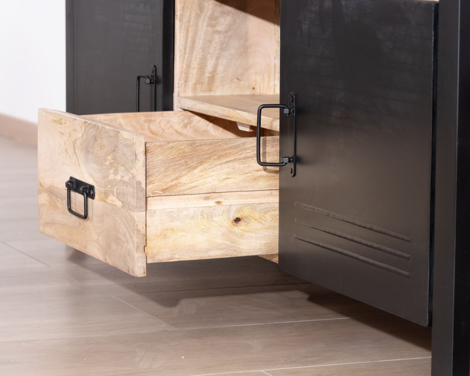 Meuble télé industriel métal et bois 150 cm "Andy"