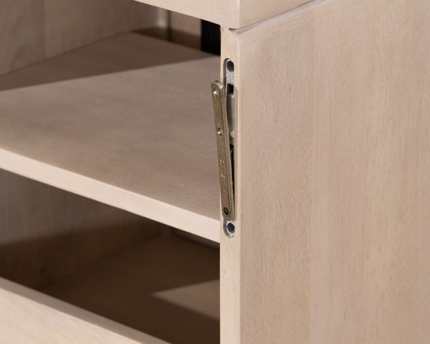 Meuble sous vasque suspendu 140 cm en manguier blanchi "Nani" façades bi-texturées