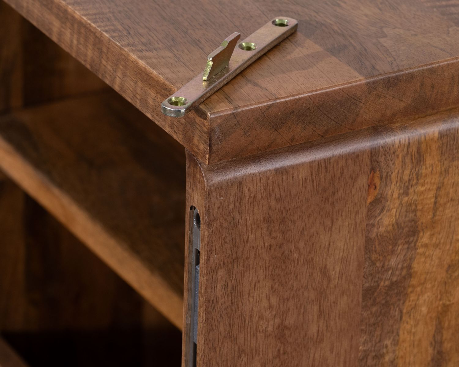 Meuble sous vasque suspendu 120 cm en manguier foncé "Nani" façades bi-texturées