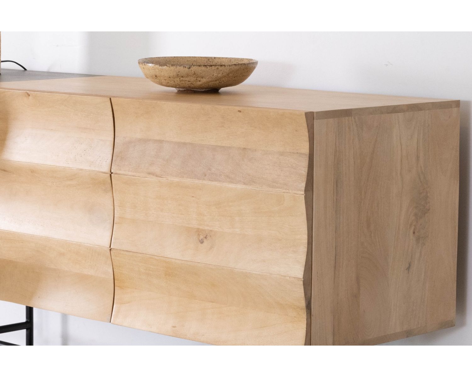 Buffet 3 portes japandi bicolore bois et métal "Elegancy" 150 cm