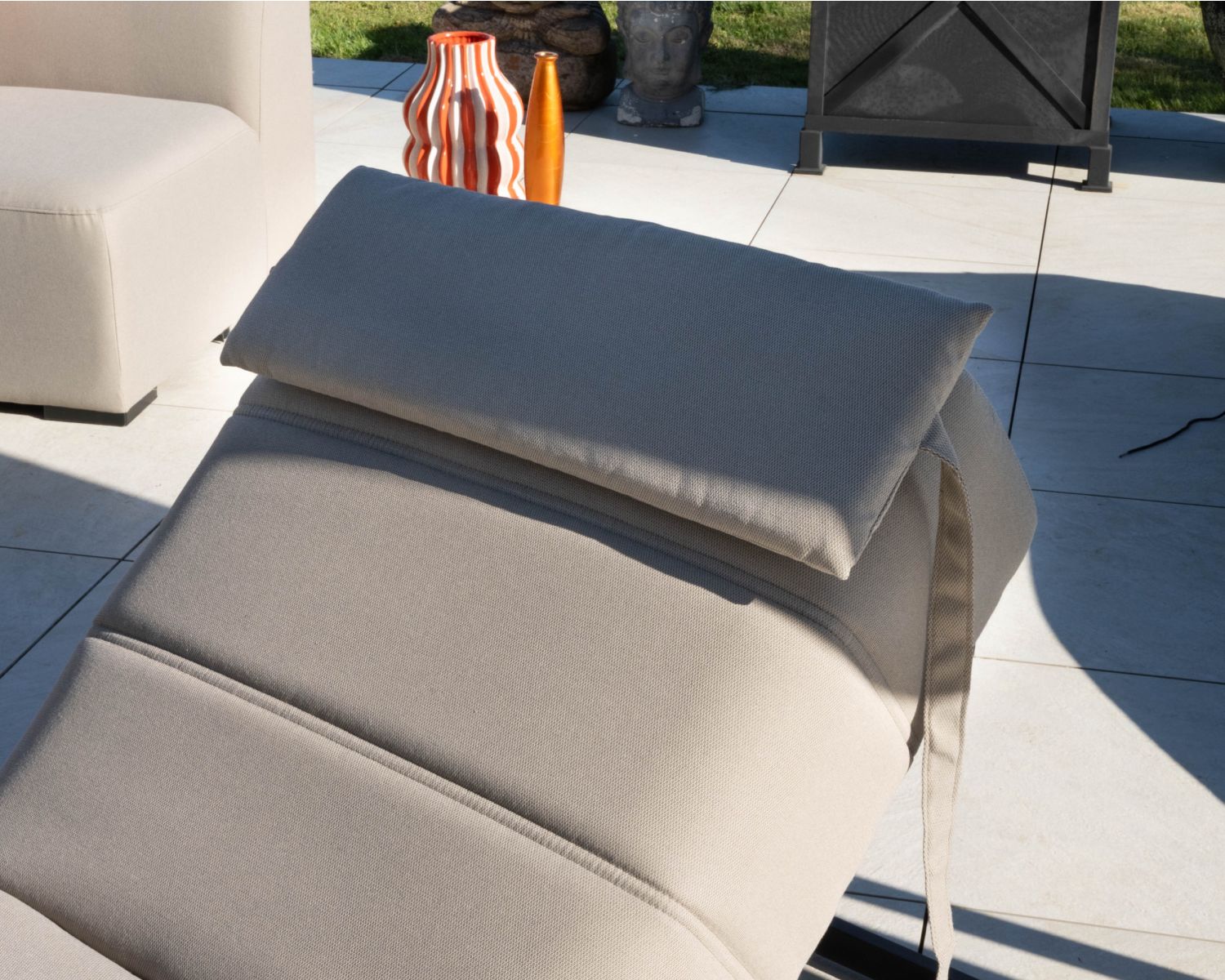 Têtière en tissu crème pour bain de soleil "Sunset Bay"