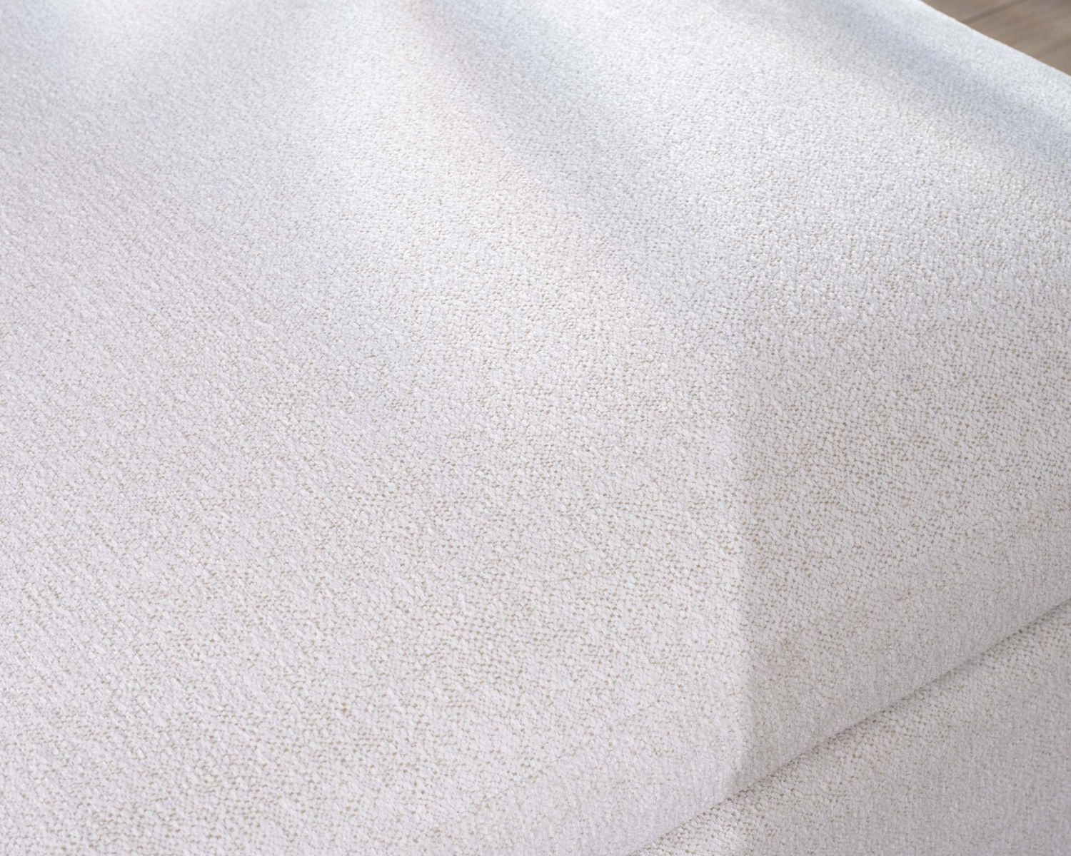 Canapé 3 places en tissu doux aspect chiné blanc "Tuléar"