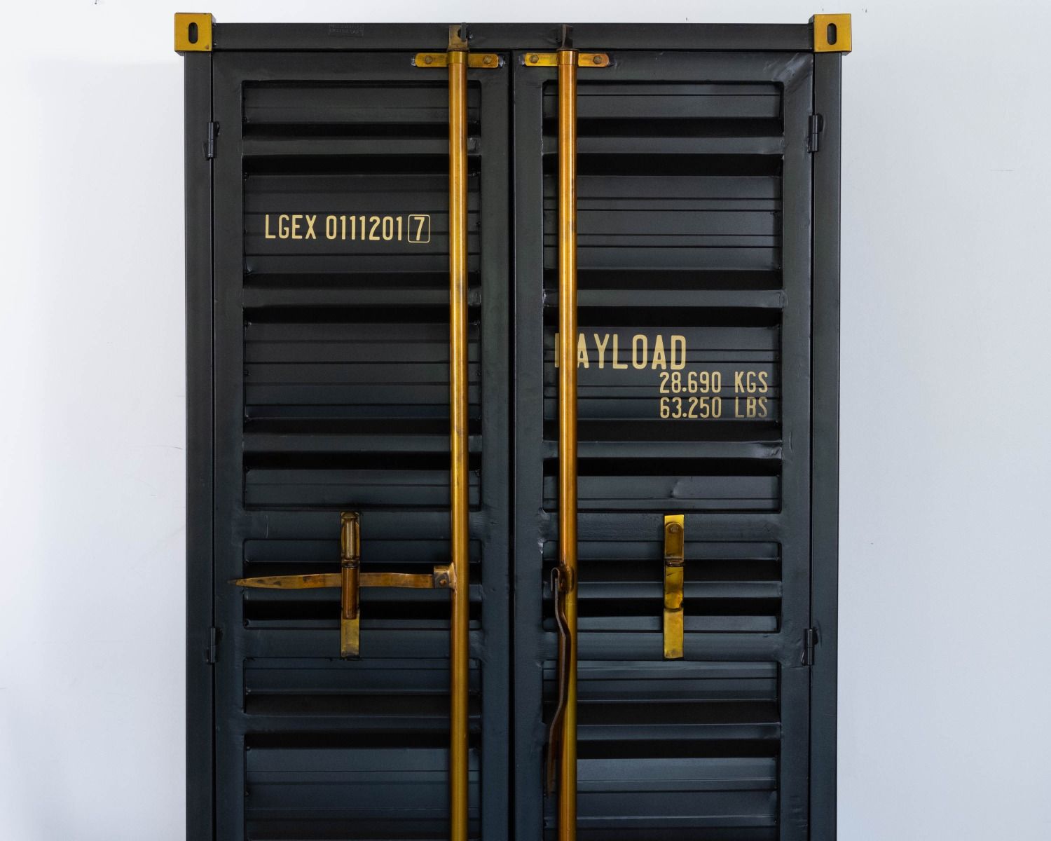 Rangement bar style container à doubles portes noir "Crazy"