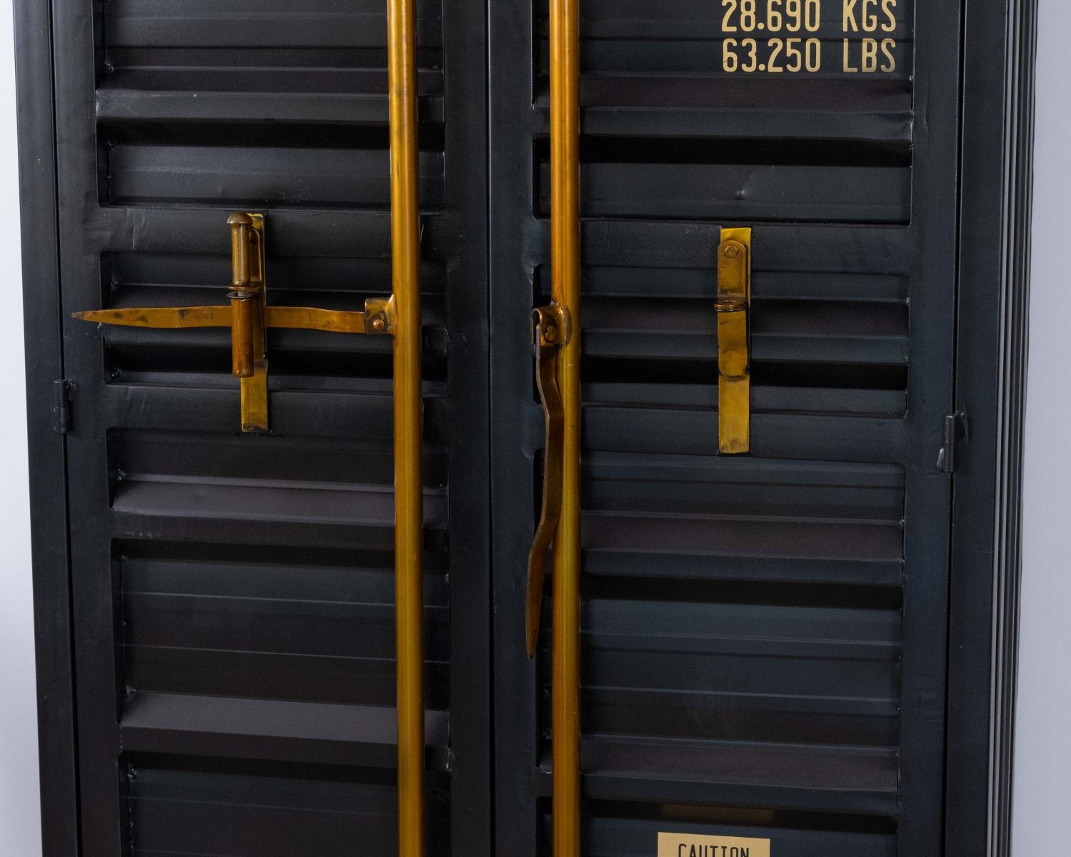 Rangement bar style container à doubles portes noir "Crazy"