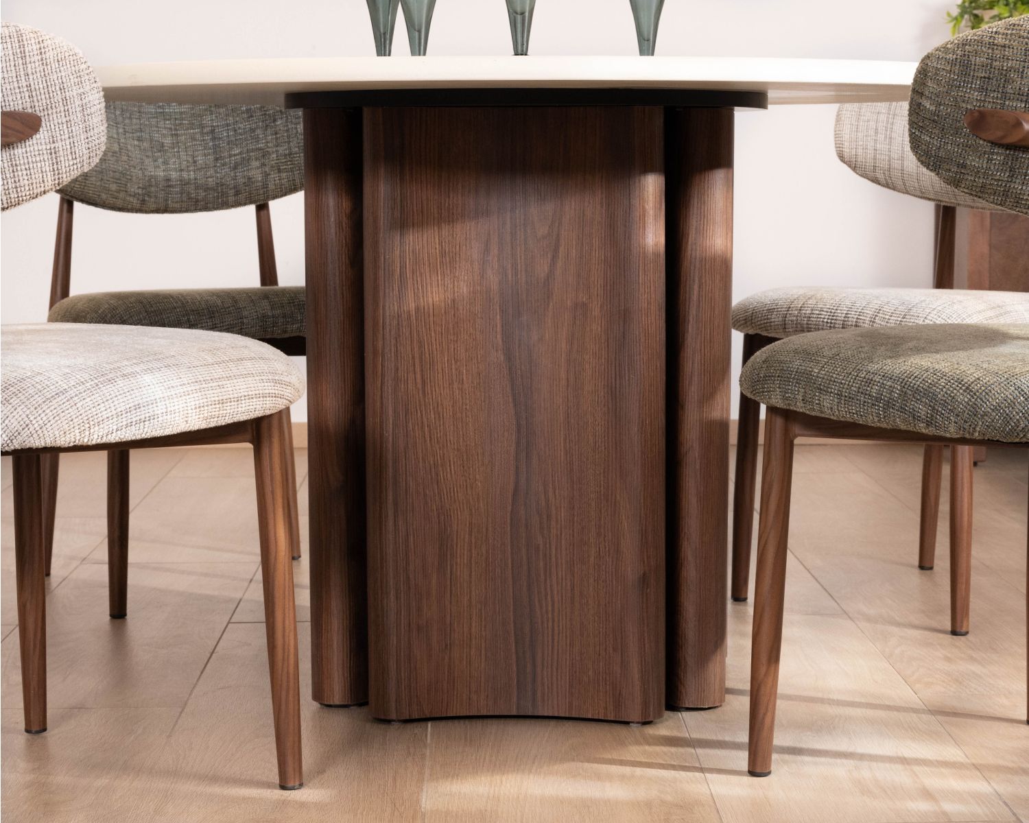 Table de repas ronde design rétro "Arpège" 120 cm
