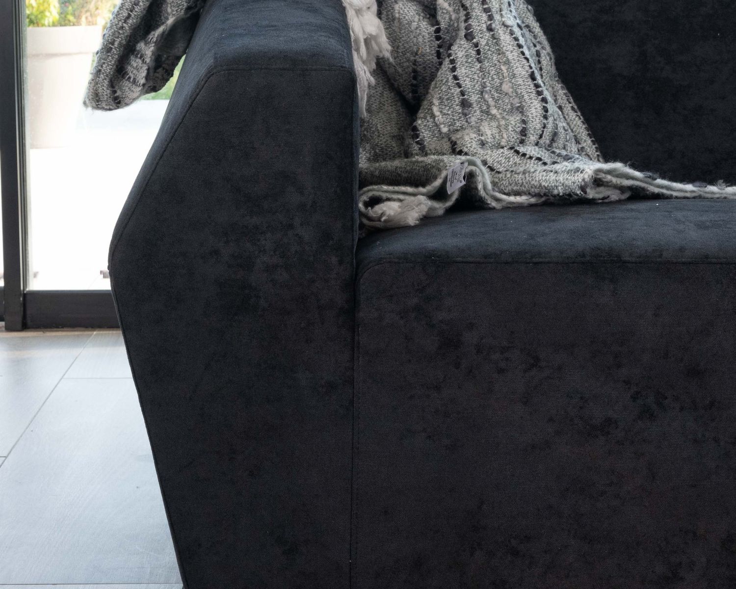 Canapé modulaire design en velours anthracite "Skult" 2/3 places