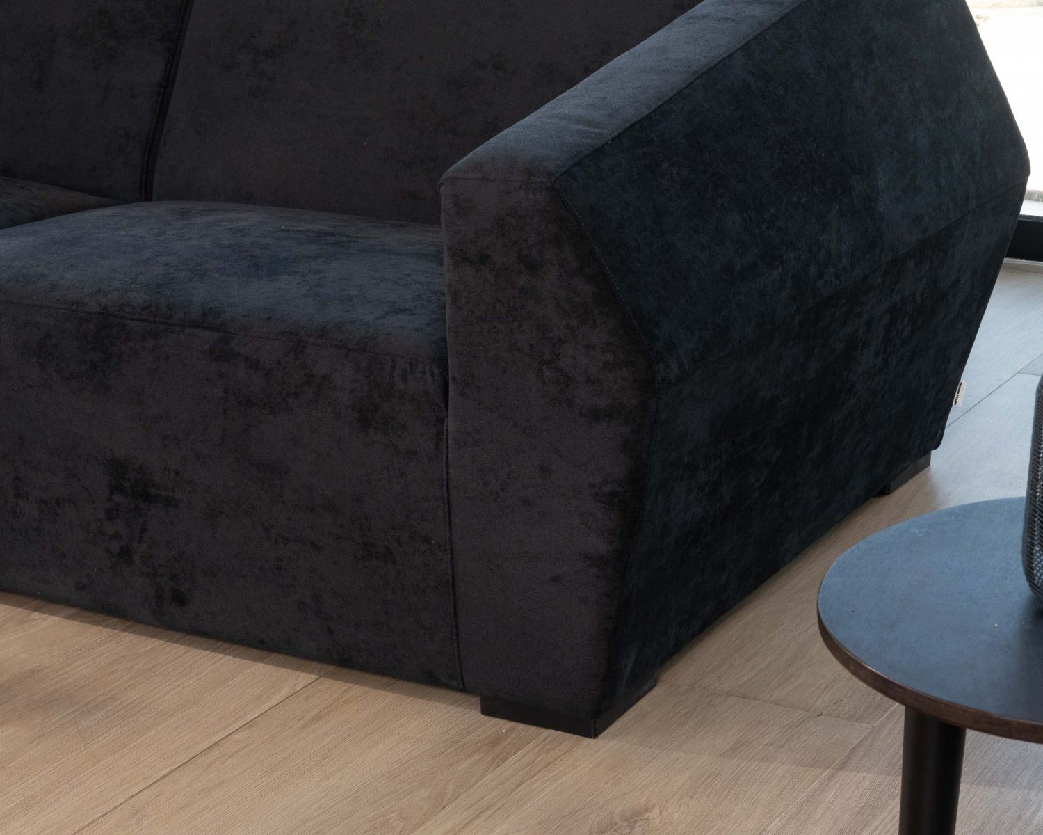 Canapé modulaire design en velours anthracite "Skult" 2/3 places