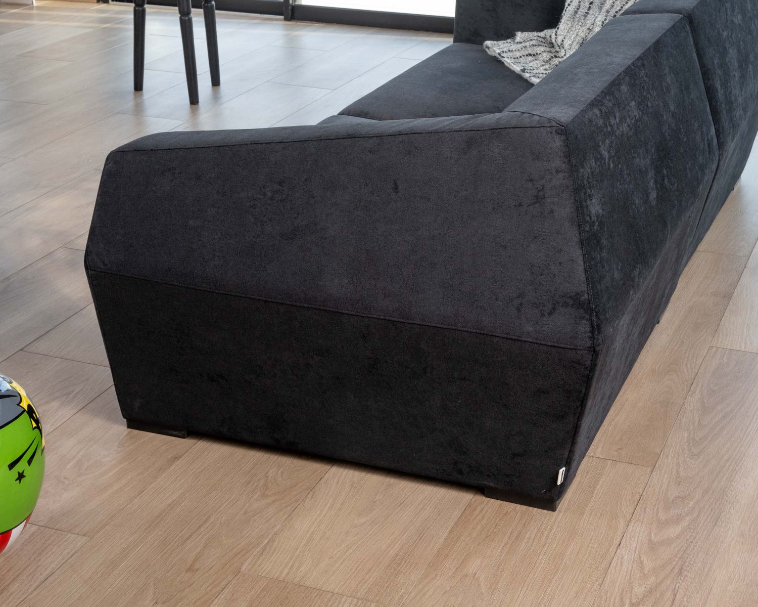 Canapé modulaire design en velours anthracite "Skult" 2/3 places