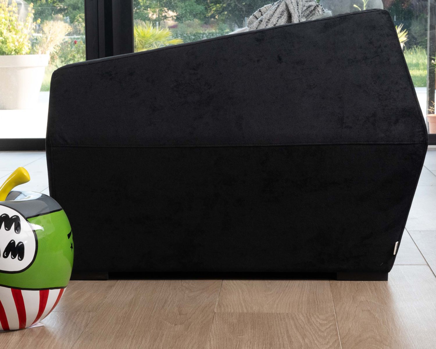 Canapé modulaire design en velours anthracite "Skult" 2/3 places