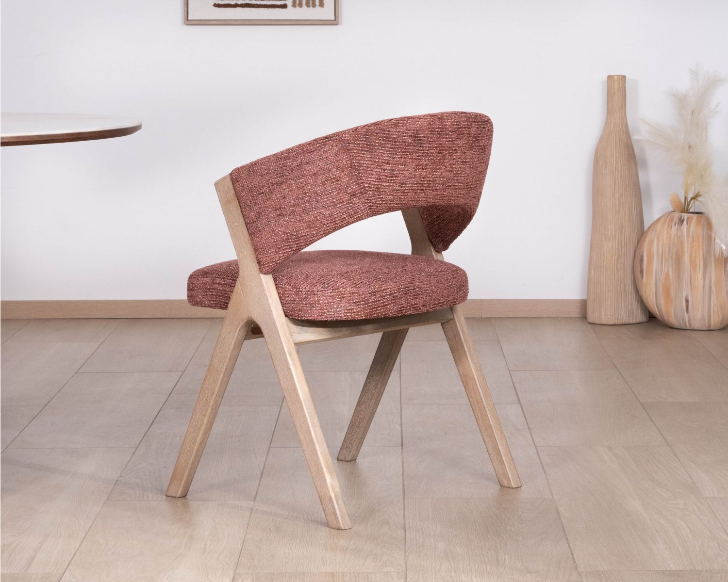 Lot de 2 chaises de salle à manger terre de Sienne "Kyara" style rétro-contemporain