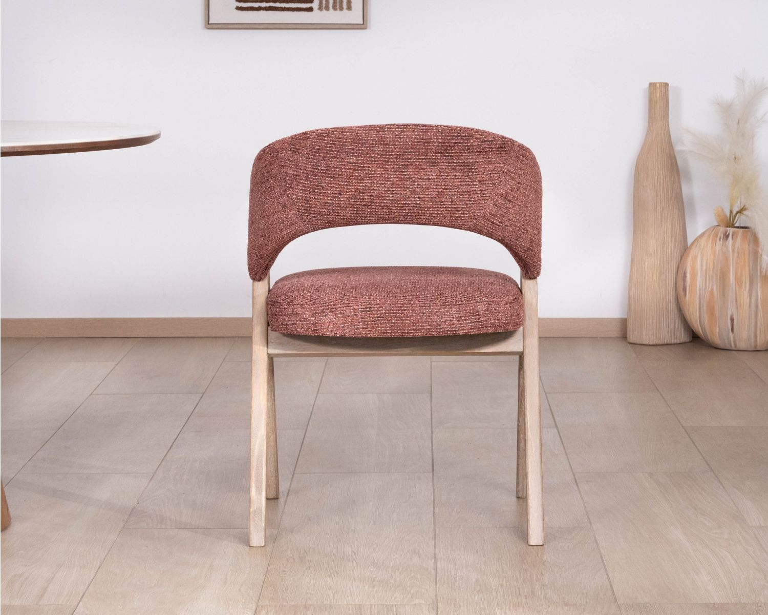 Lot de 2 chaises de salle à manger terre de Sienne "Kyara" style rétro-contemporain