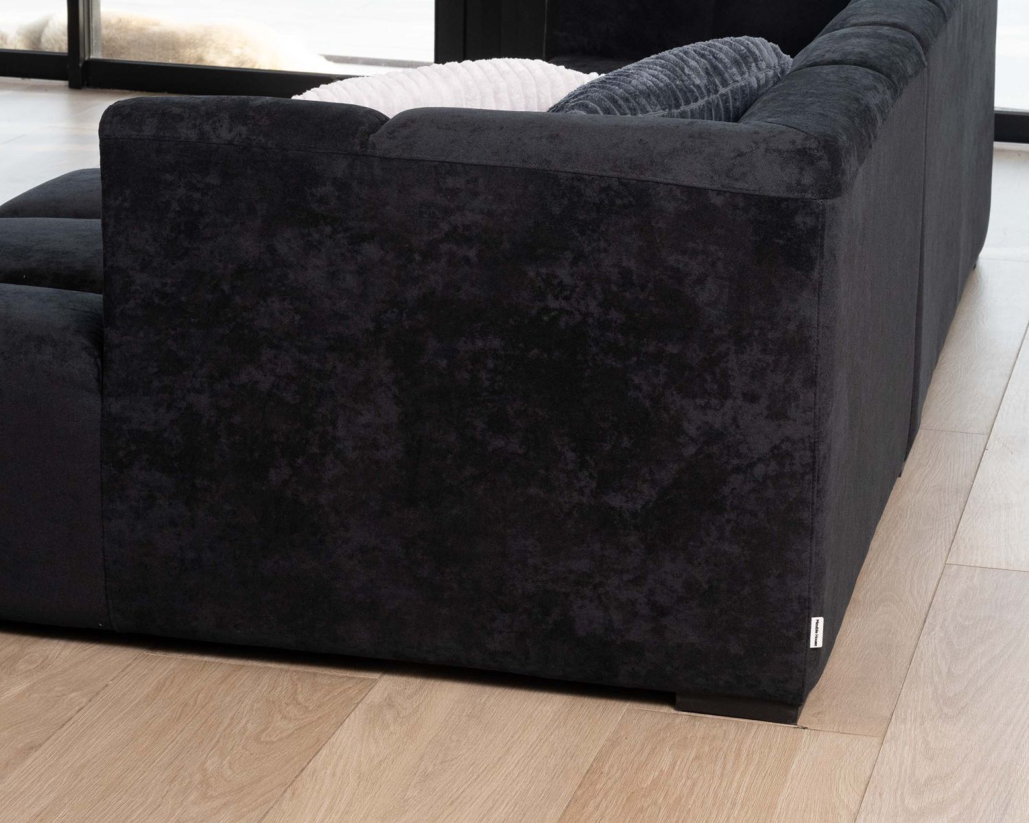 Canapé 3 places avec méridienne "Enjoy Home" en velours lisse anthracite