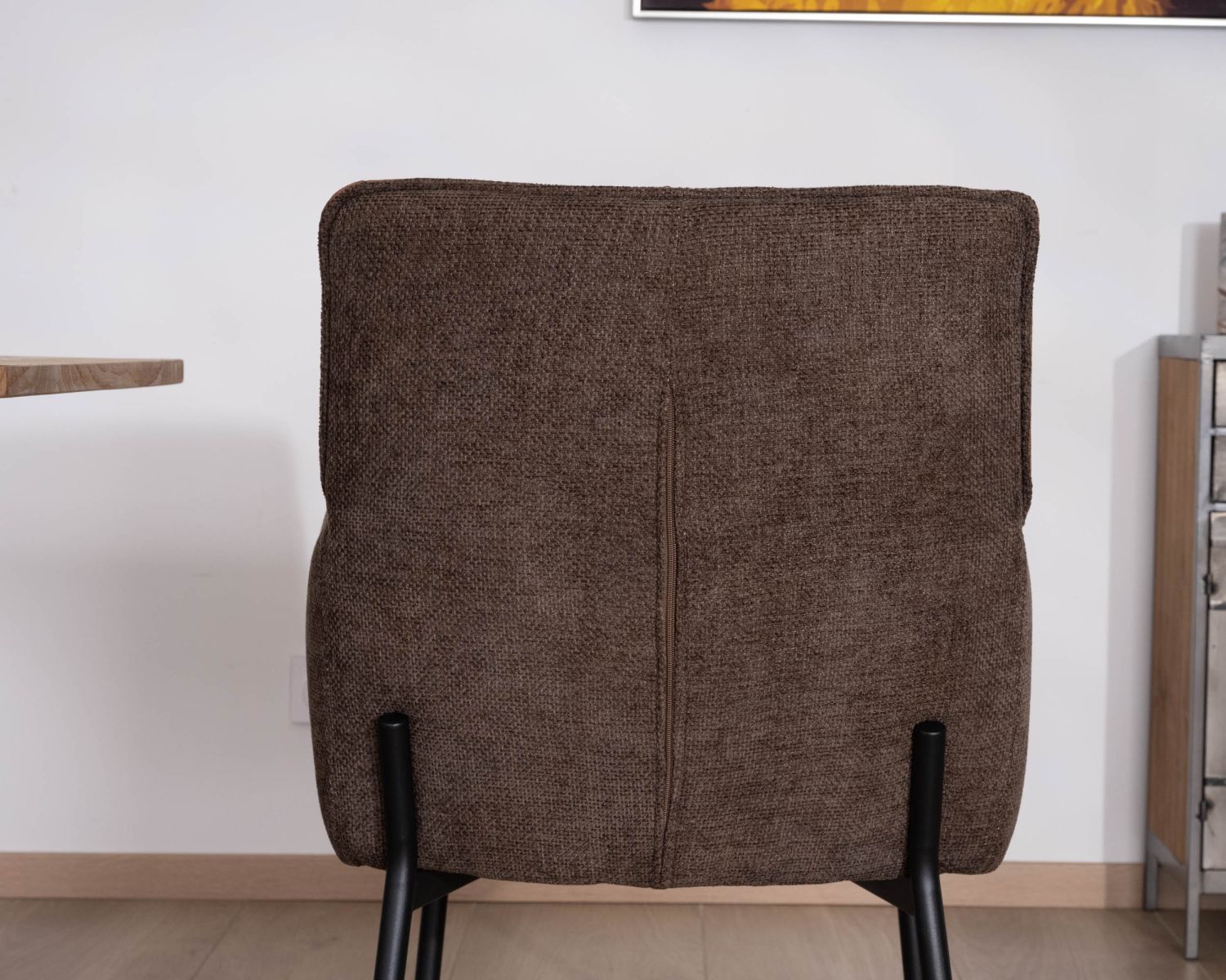 Lot de 2 chaises de repas confort "Lokka" bi-matière cognac et marron