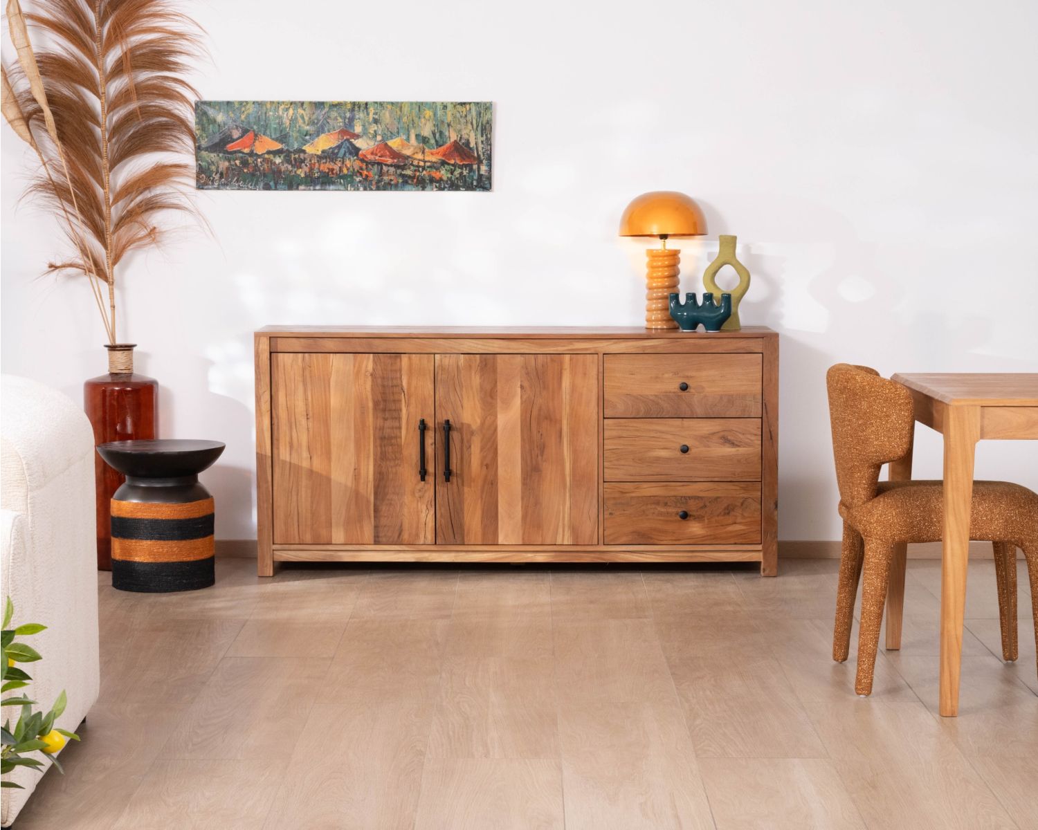 Buffet esprit maison de campagne 170 cm en bois recyclé "Mokal"