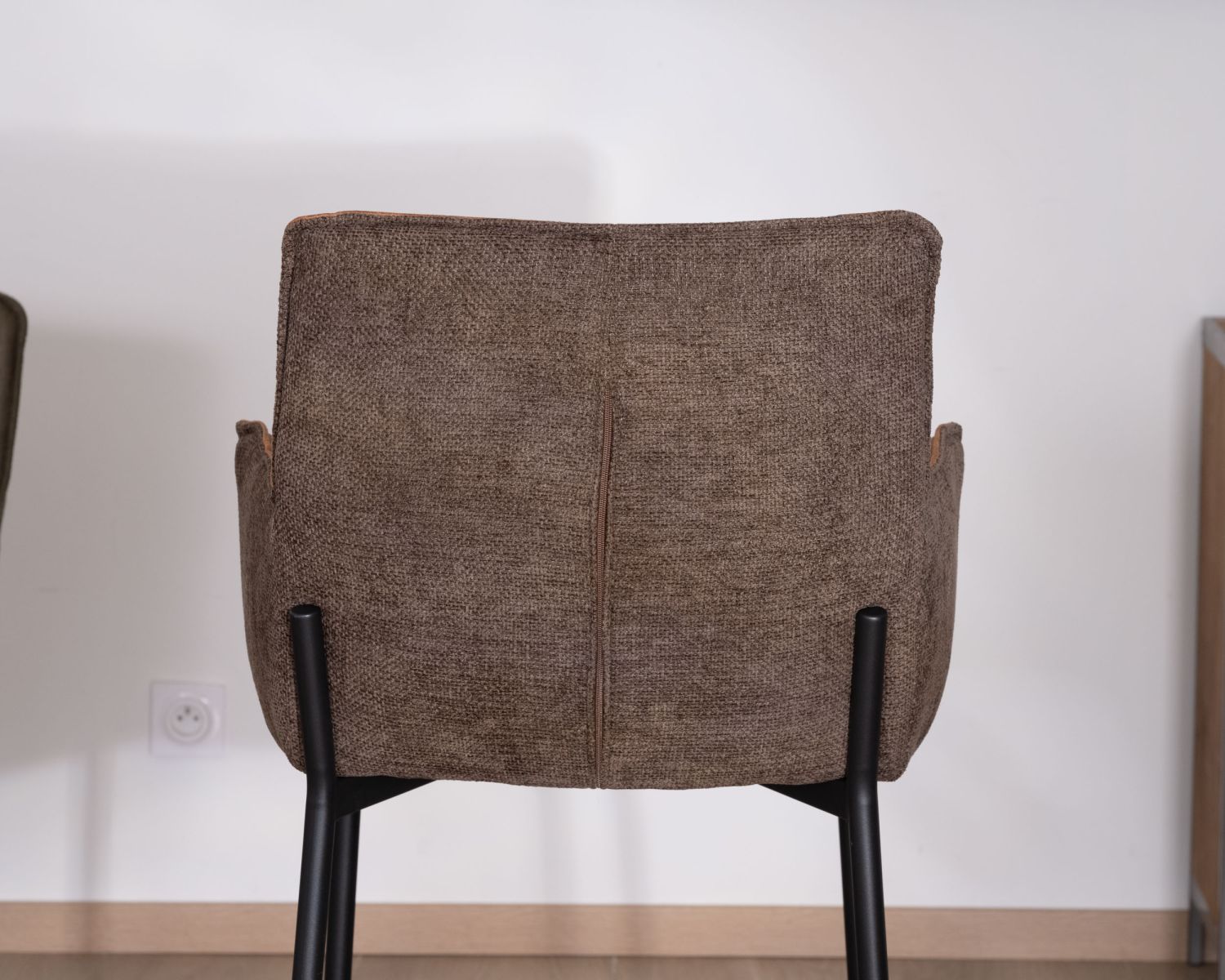 Lot de 2 chaises de bar bi-matière cognac et marron "Lokka" esprit rétro