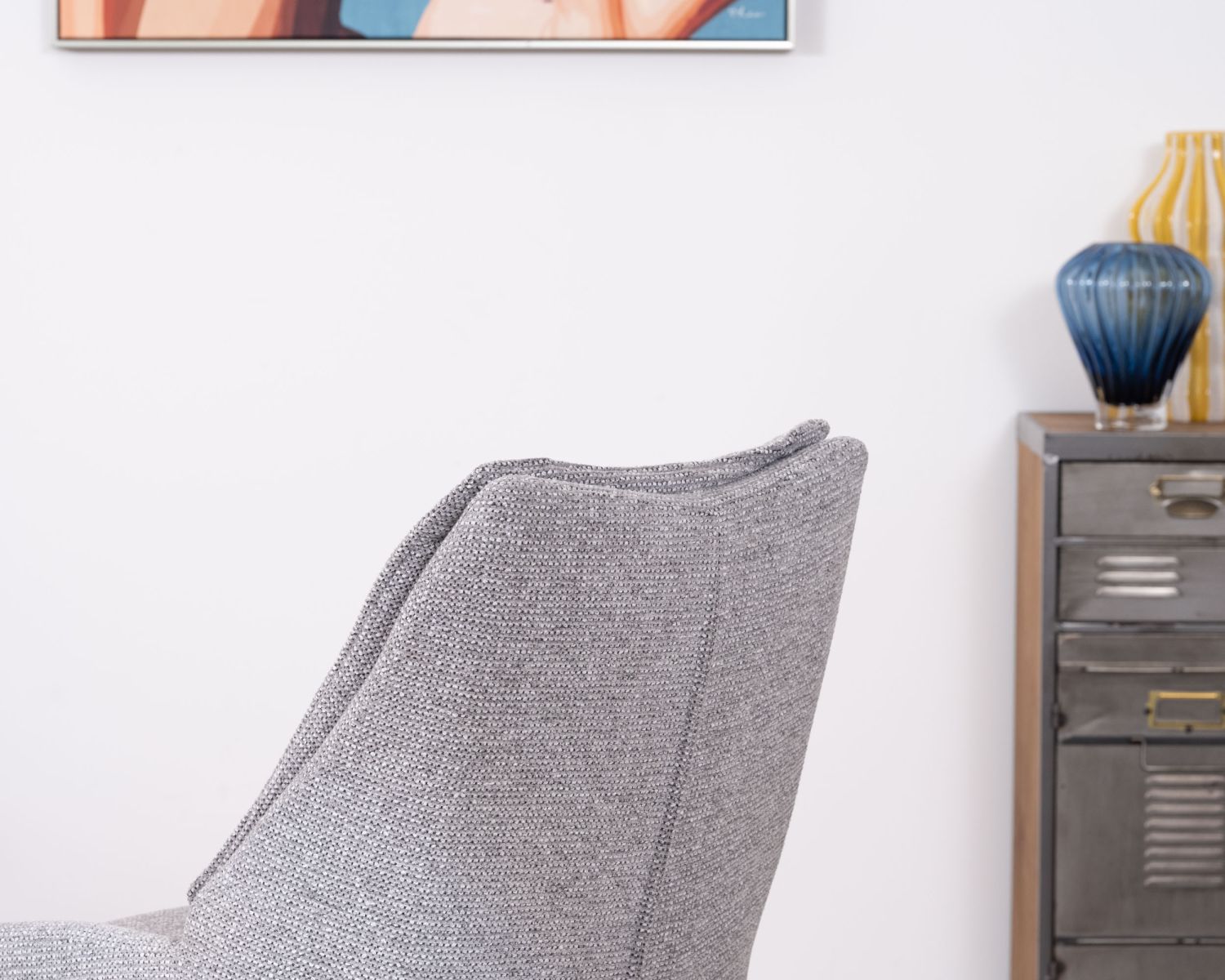 Lot de 2 chaises de repas pivotantes en tissu gris "Webber"