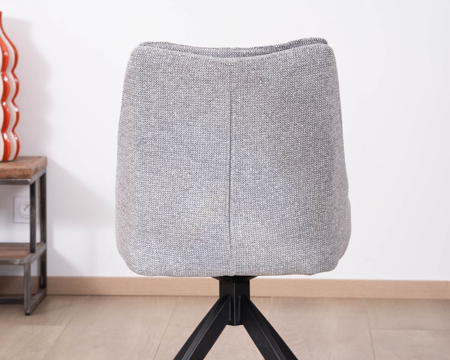Lot de 2 chaises de repas pivotantes en tissu gris "Webber"