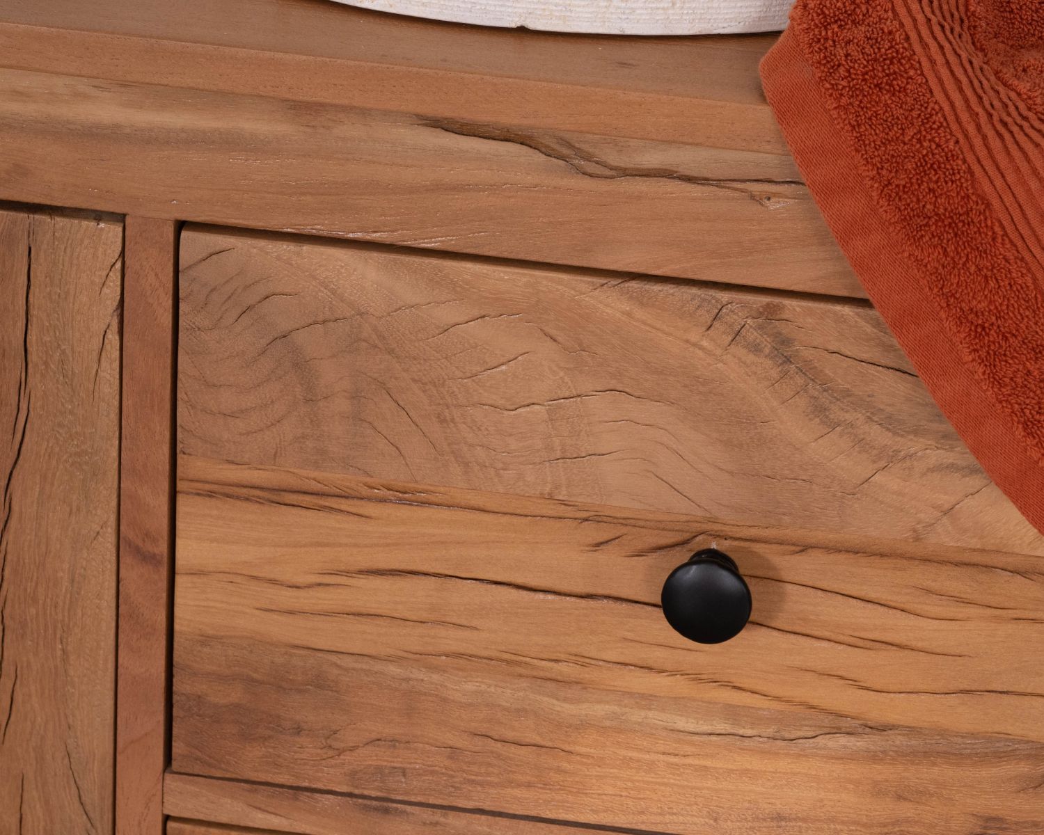 Meuble sous vasque 120 cm en bois recyclé "Mokal" esprit maison de campagne