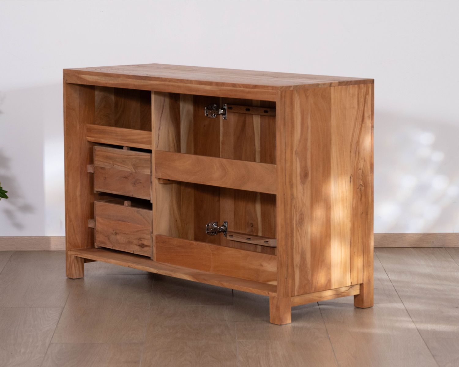 Meuble sous vasque 120 cm en bois recyclé "Mokal" esprit maison de campagne