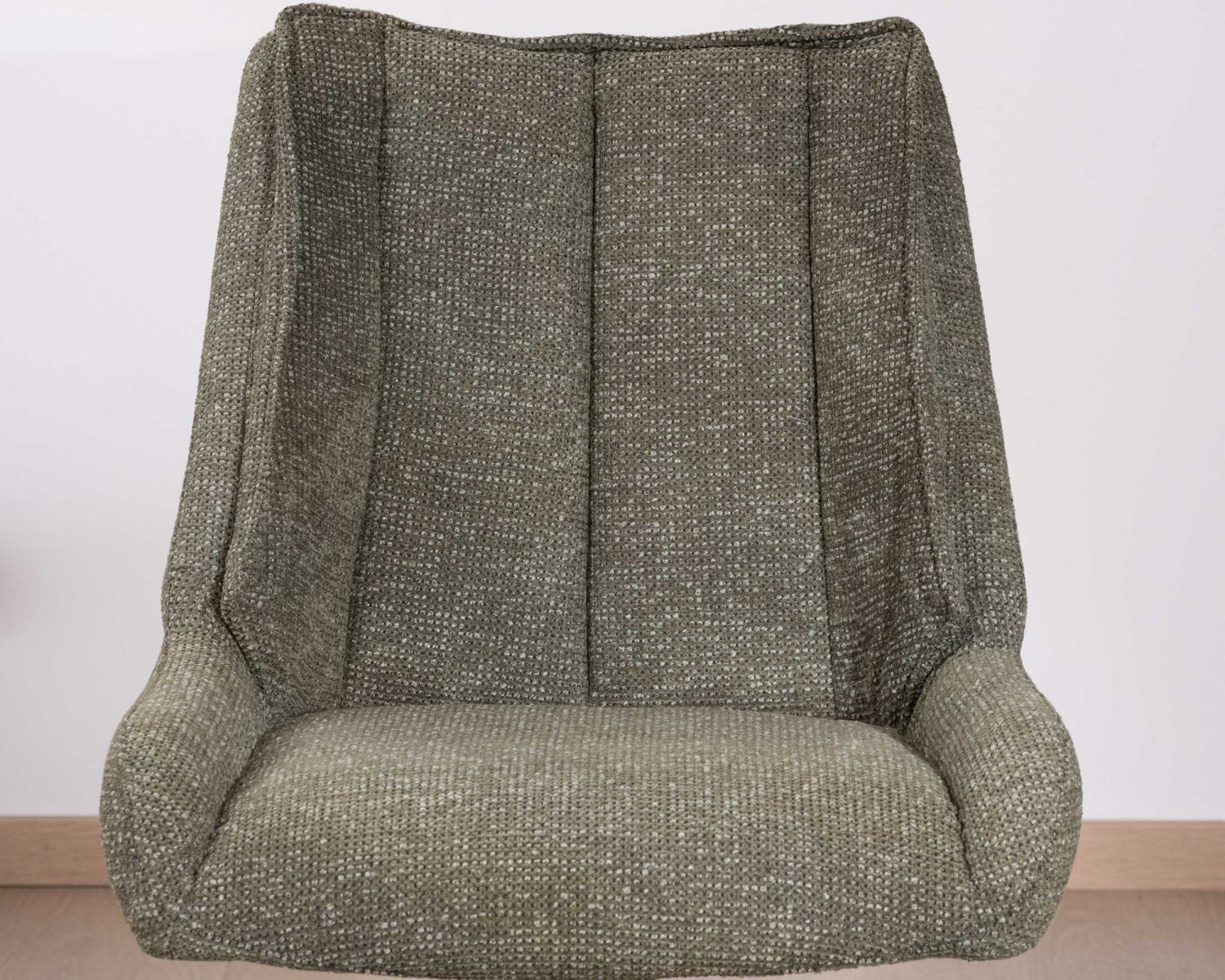 Lot de 2 chaises de repas design contemporain en tissu vert "Webber" pied pivotant en métal noir